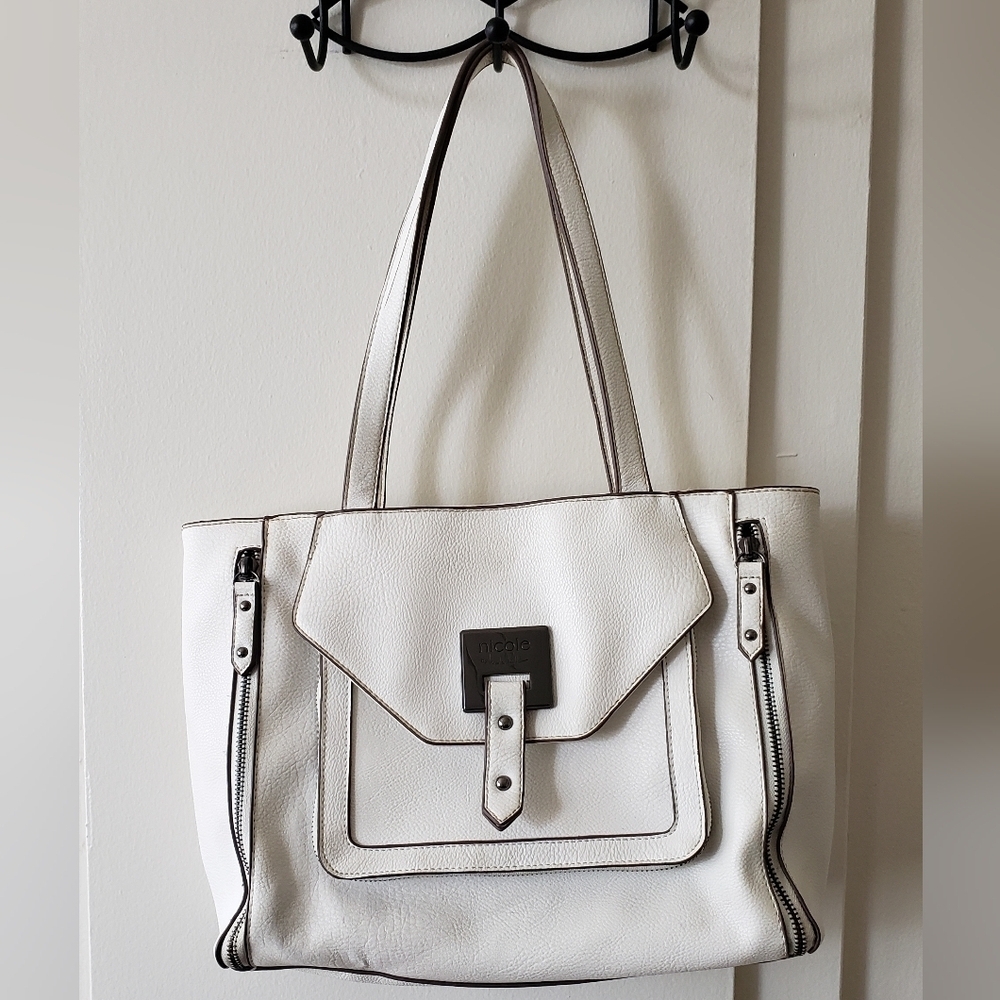 3/$20 Nicole By Nicole Miller White Harper Tote Bag